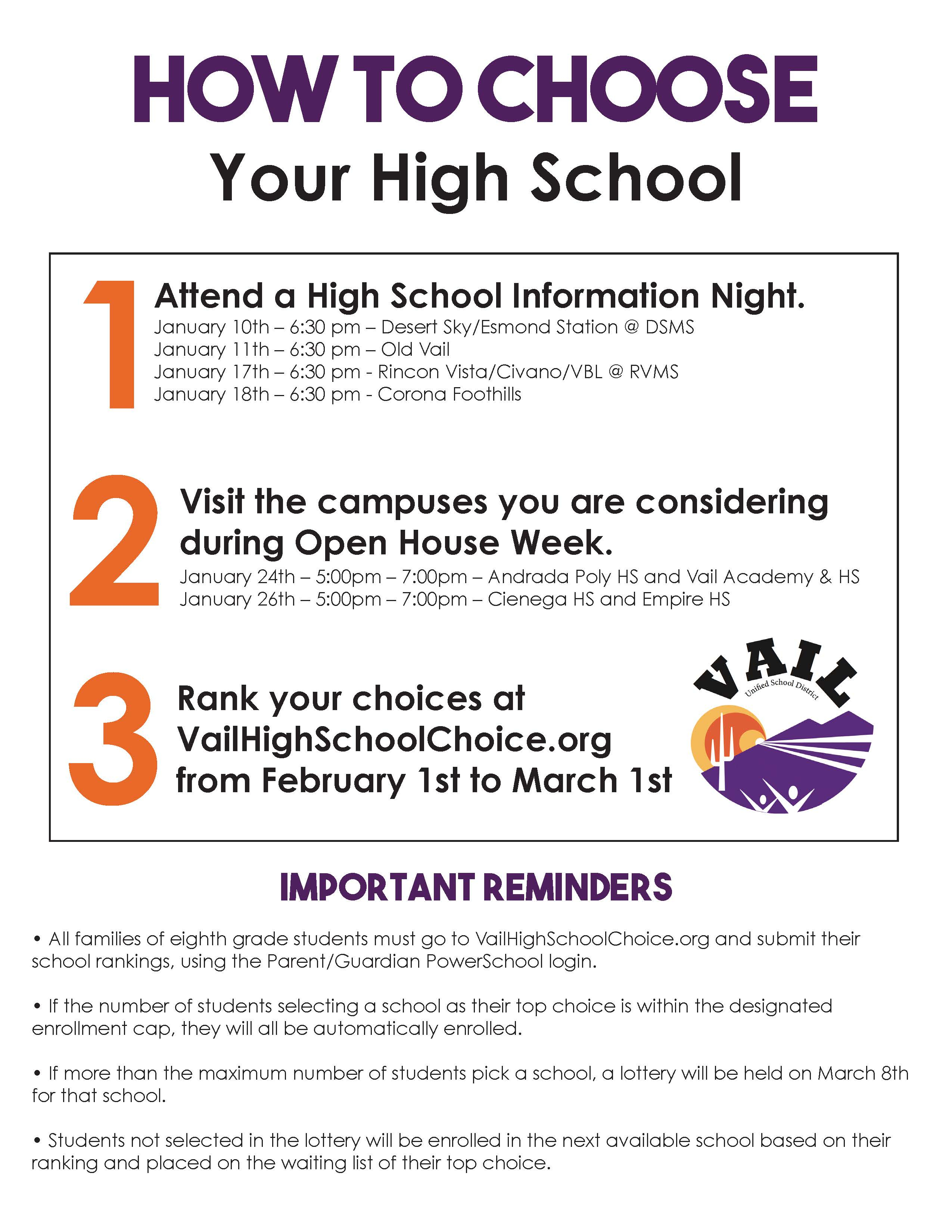How To Choose Your High School | Vail School District throughout Vail Academy And High School Calendar