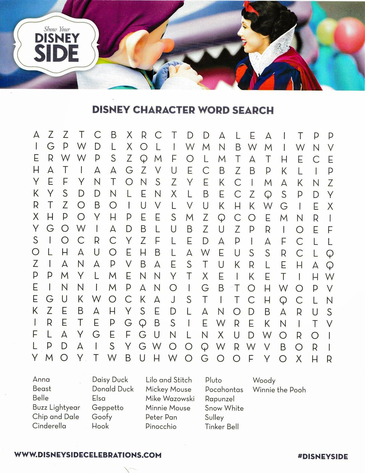 How To Host A Fabulous Disney Side @home Celebration pertaining to Disney Word Search Printable
