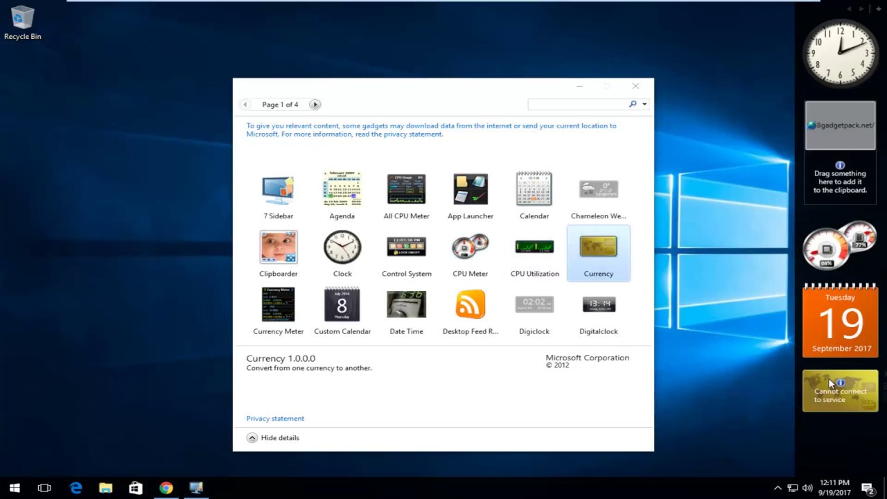 How To Installenable Gadgets On Windows 10 with regard to Calendar Gadget For Windows 10
