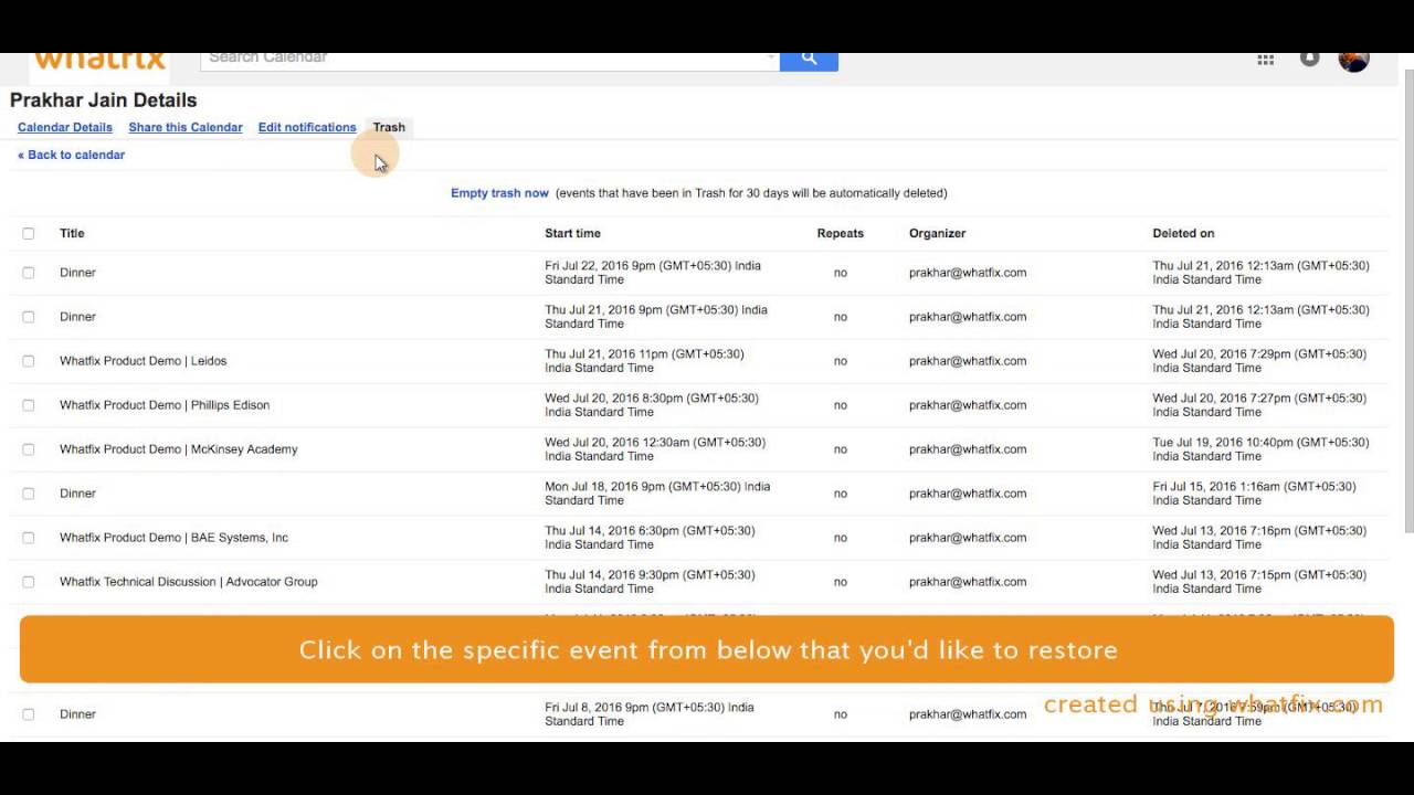 How To Restore A Deleted Event In Google Calendar? pertaining to How To Restore Deleted Google Calendar Events