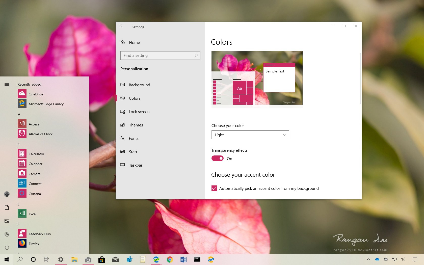 How To Set Accent Color Based On Background On Windows 10 with Set Calendar As Desktop Background Windows 10