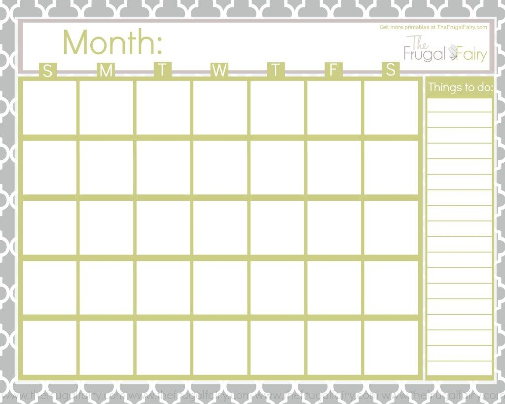 I Needed A Blank Calendar, So I Made One And Wanted To Share with Fill In Blank Calendar