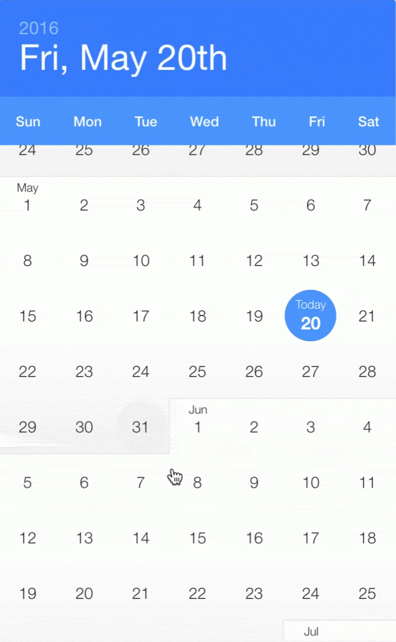 Infinite Scrolling Datepicker Built With React throughout React Datepicker Calendar Icon