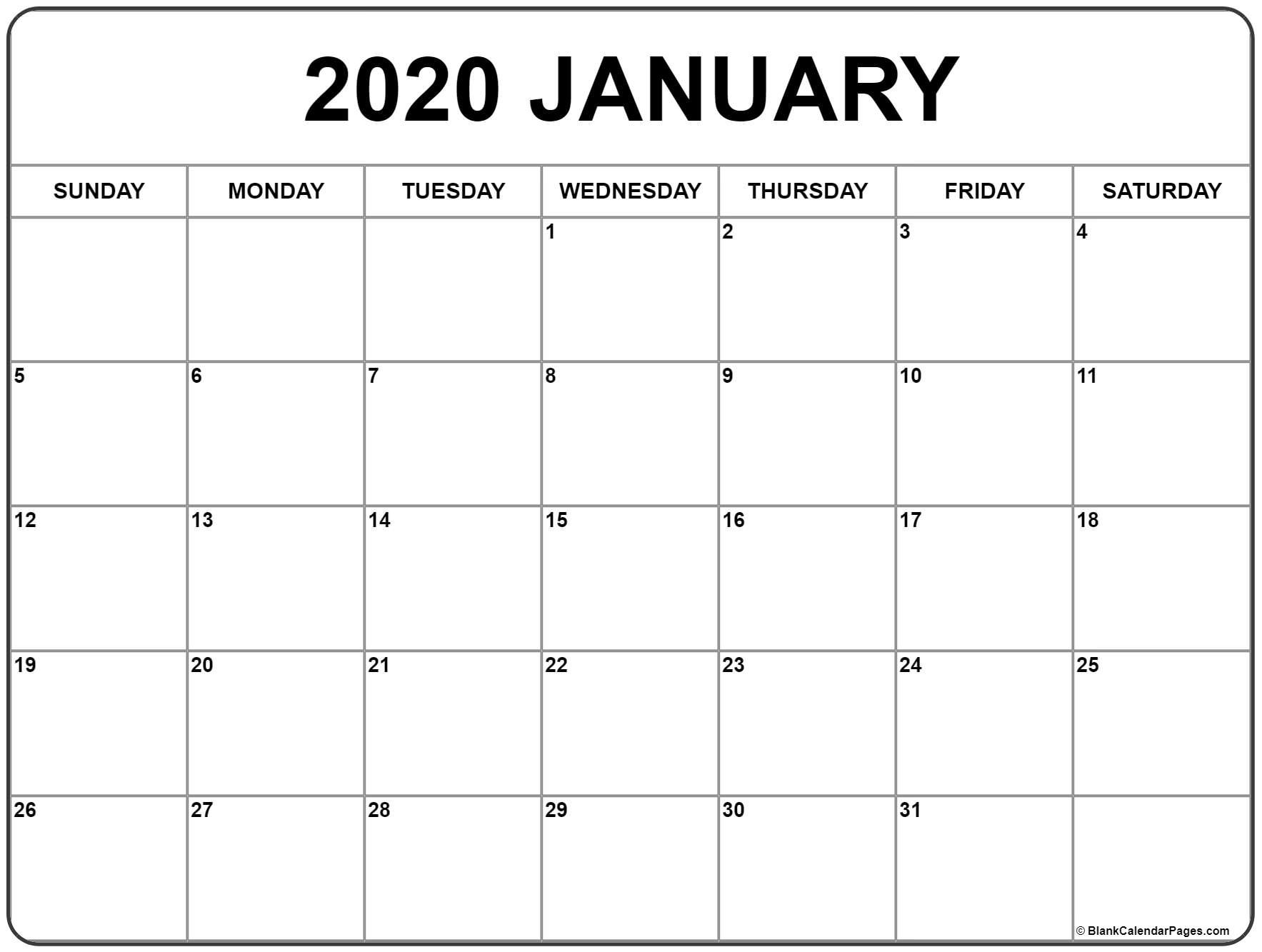 Jan 2020 Calendar Template  Yatay.horizonconsulting.co with regard to January 2020 Calendar 123Calendars