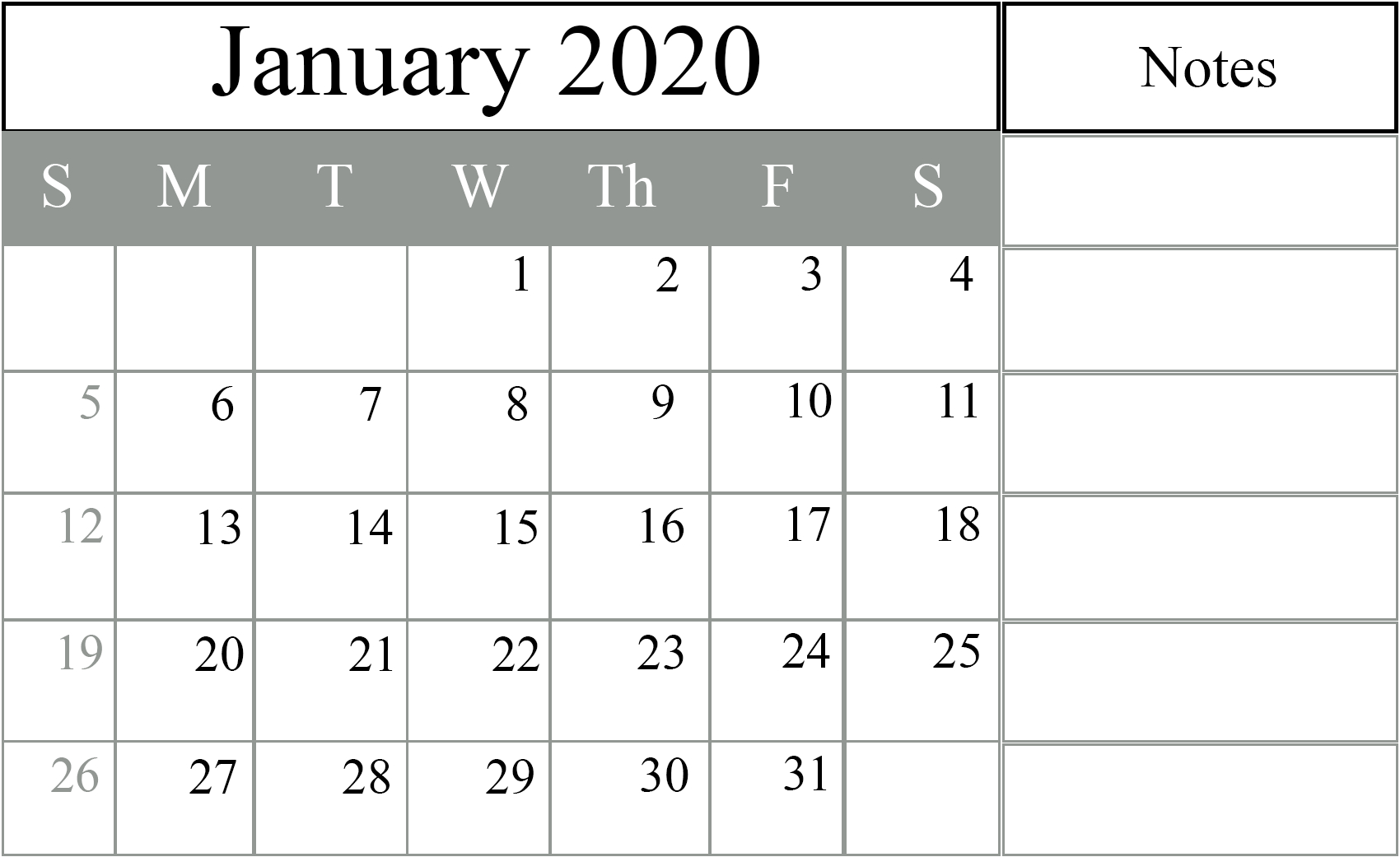 January 2020 Calendar Excel – Free Monthly Calendar regarding January 2020 Waterproof Calendar