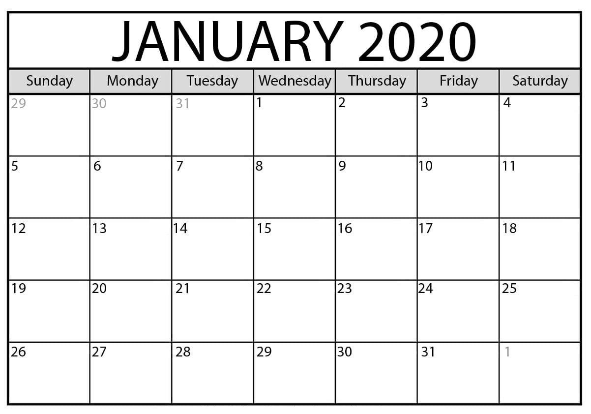 January 2020 Calendar Excel Printable Worksheet  2019 intended for November Calendar Excel 2020