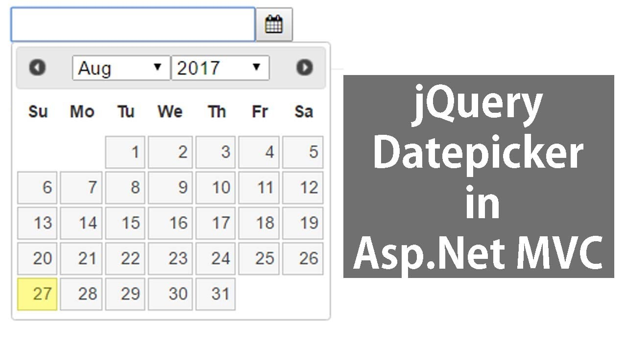 Jquery Datepicker In Asp Mvc inside Mvc Calendar Control