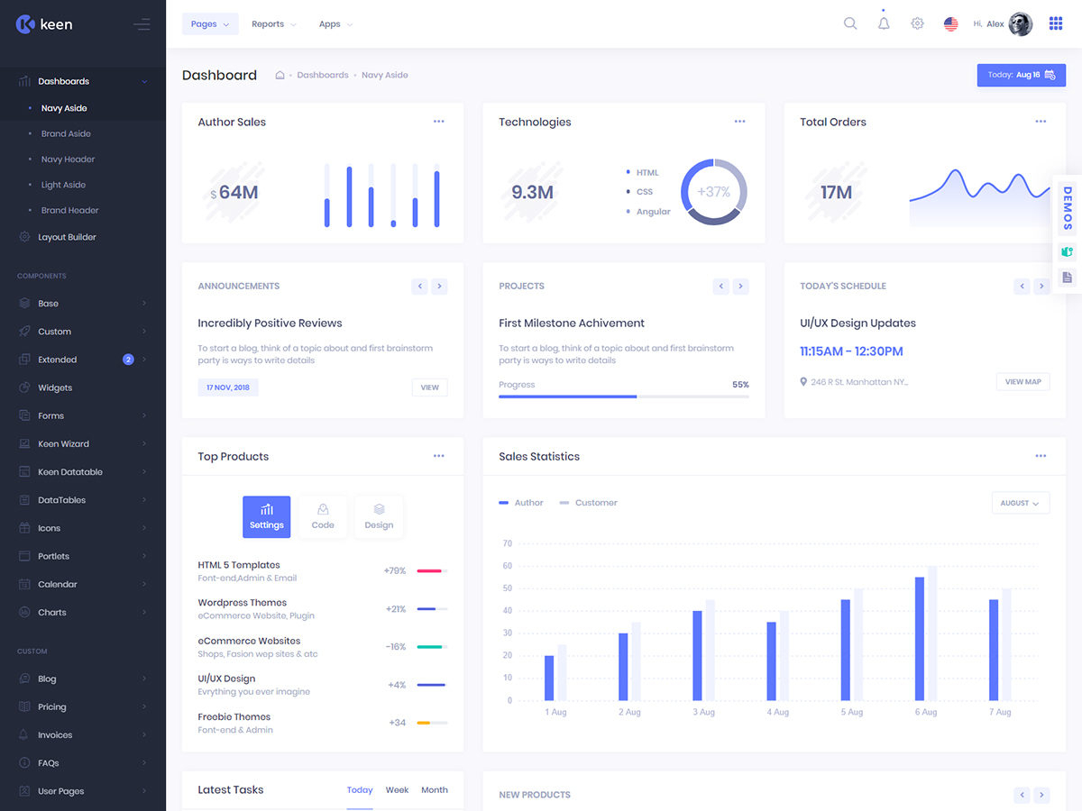 Keen – The Ultimate Bootstrap Admin Theme  Bootstrap Themes throughout Dash Kit Bootstrap