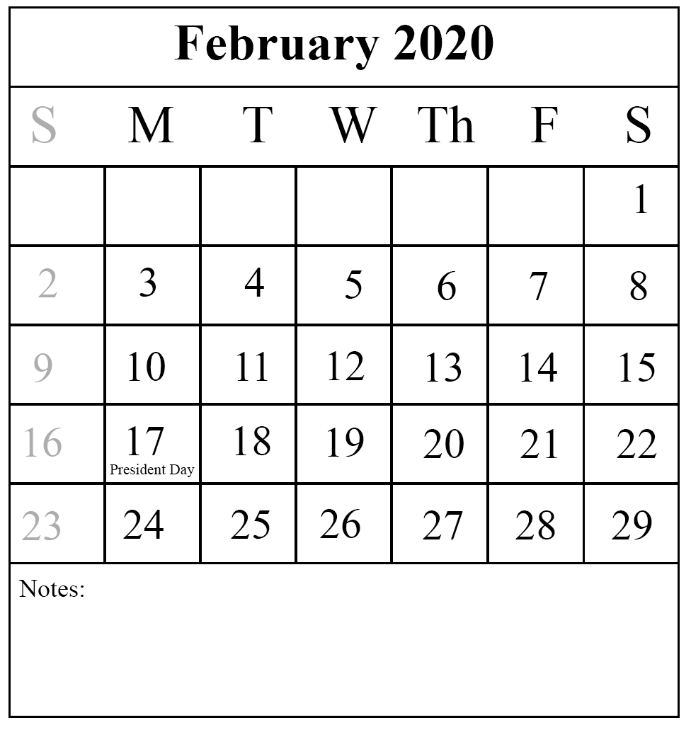 Lunar Calendar For February 2020 Fillable Printable Blank within Free Printable 5 Day Monthly Calendar 2020
