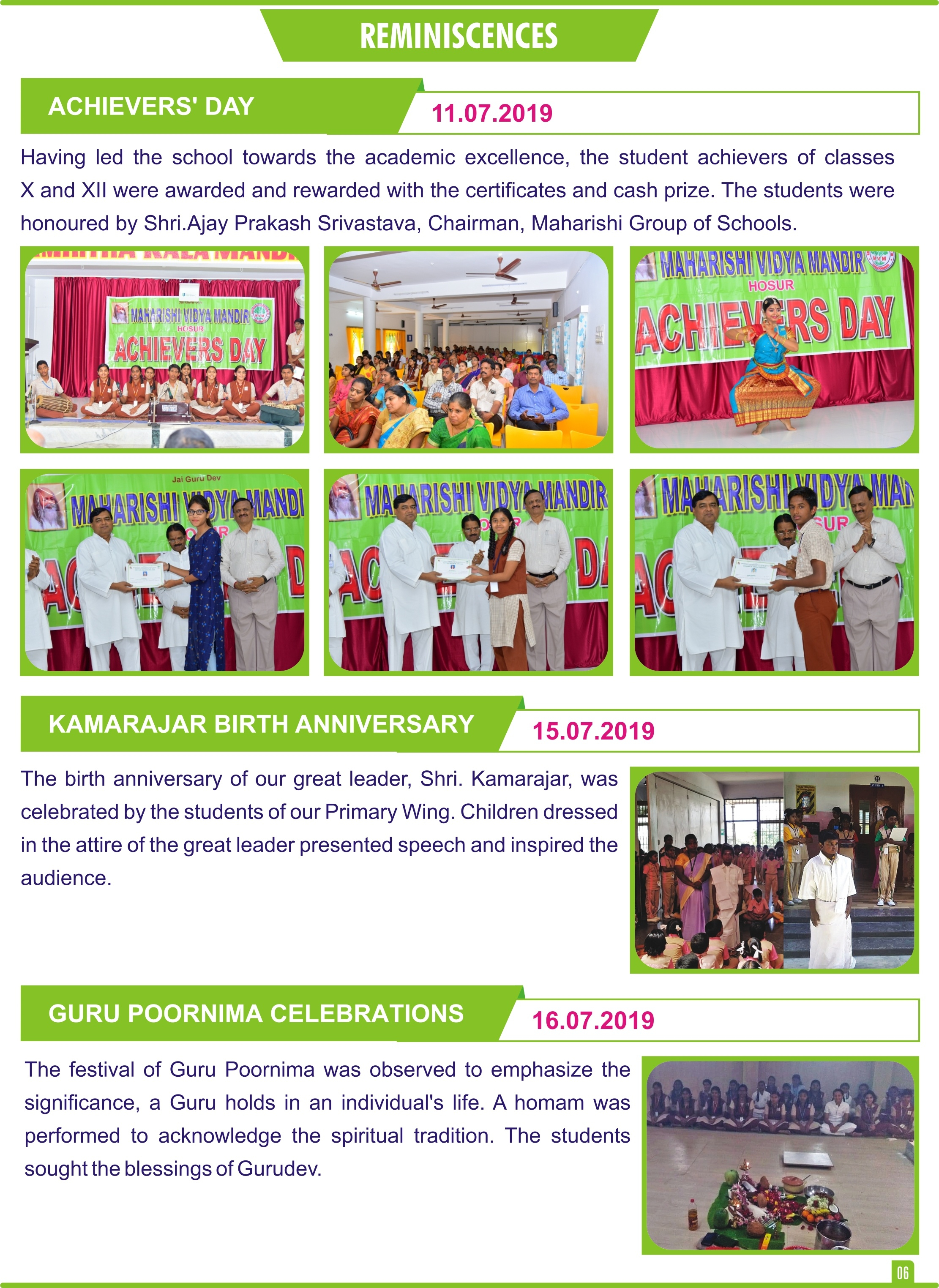 Maharishi Vidya Mandir Senior Secondary School, Hosur. with regard to Maharishi School Calendar