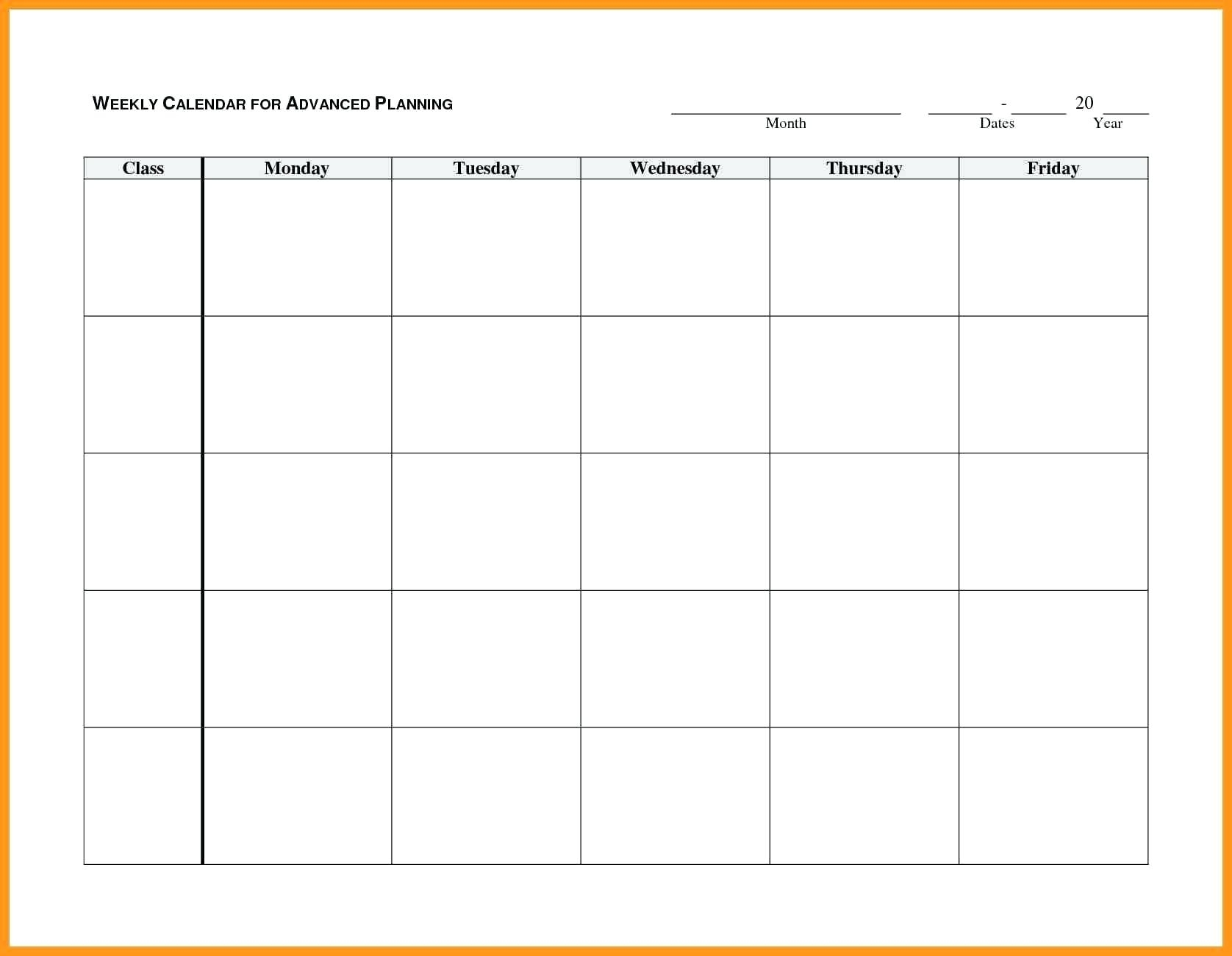 Monday – Friday Printable Blank Calendar | Monthly Printable with Printable Weekly Calendar Monday Through Friday
