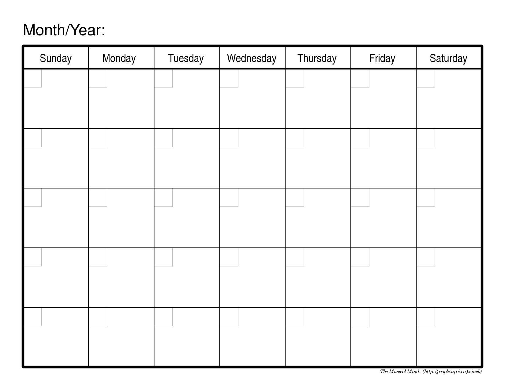 Month Calendar Template Word  Bolan.horizonconsulting.co with Fill In Blank Calendar