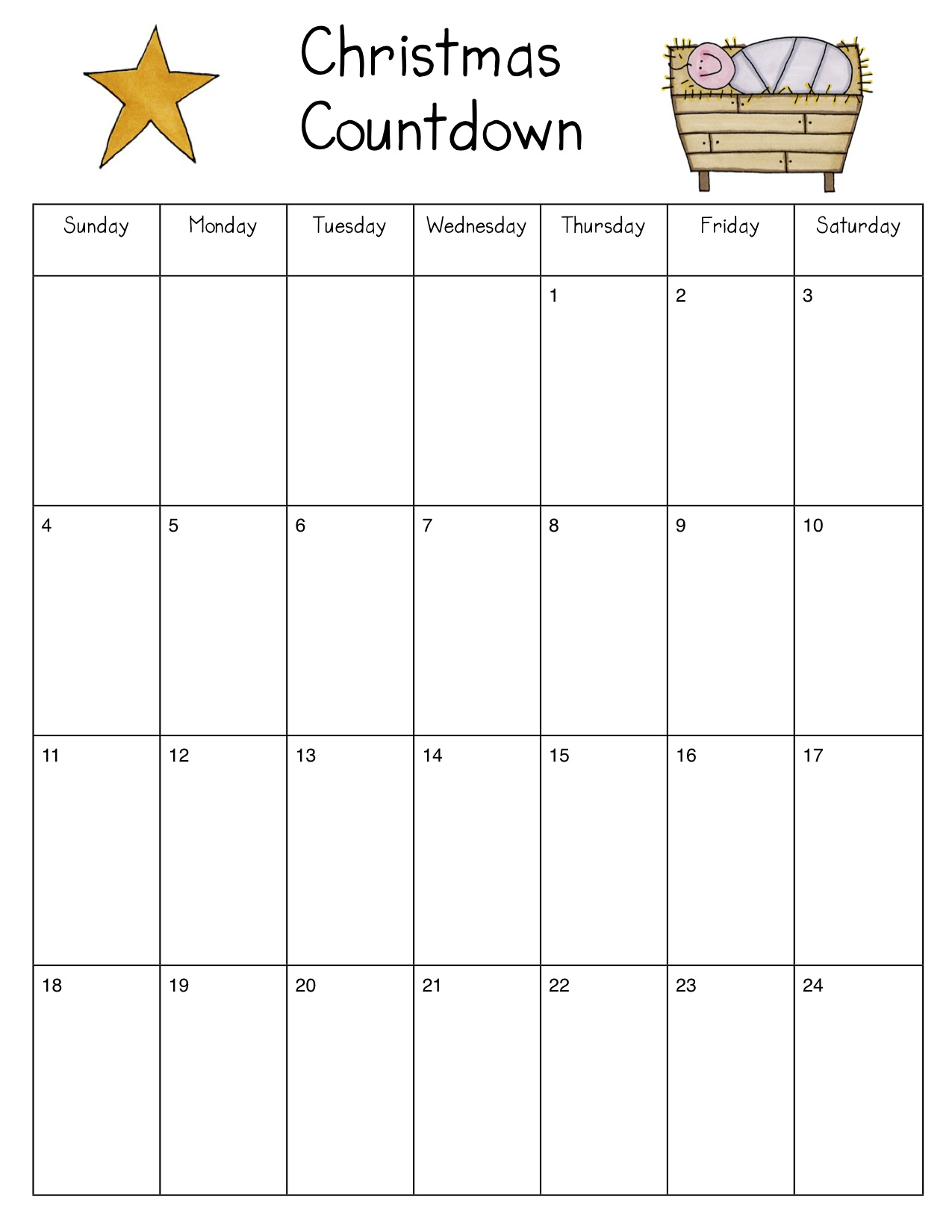 Nativity Advent Calendar | Kindergarten Nana with regard to Kindness Calendar Template