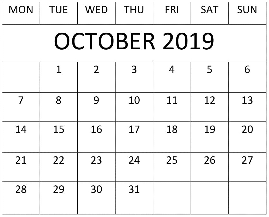 October 2019 Calendar Template For Google Sheets – Free for Google Calendar Printable Template