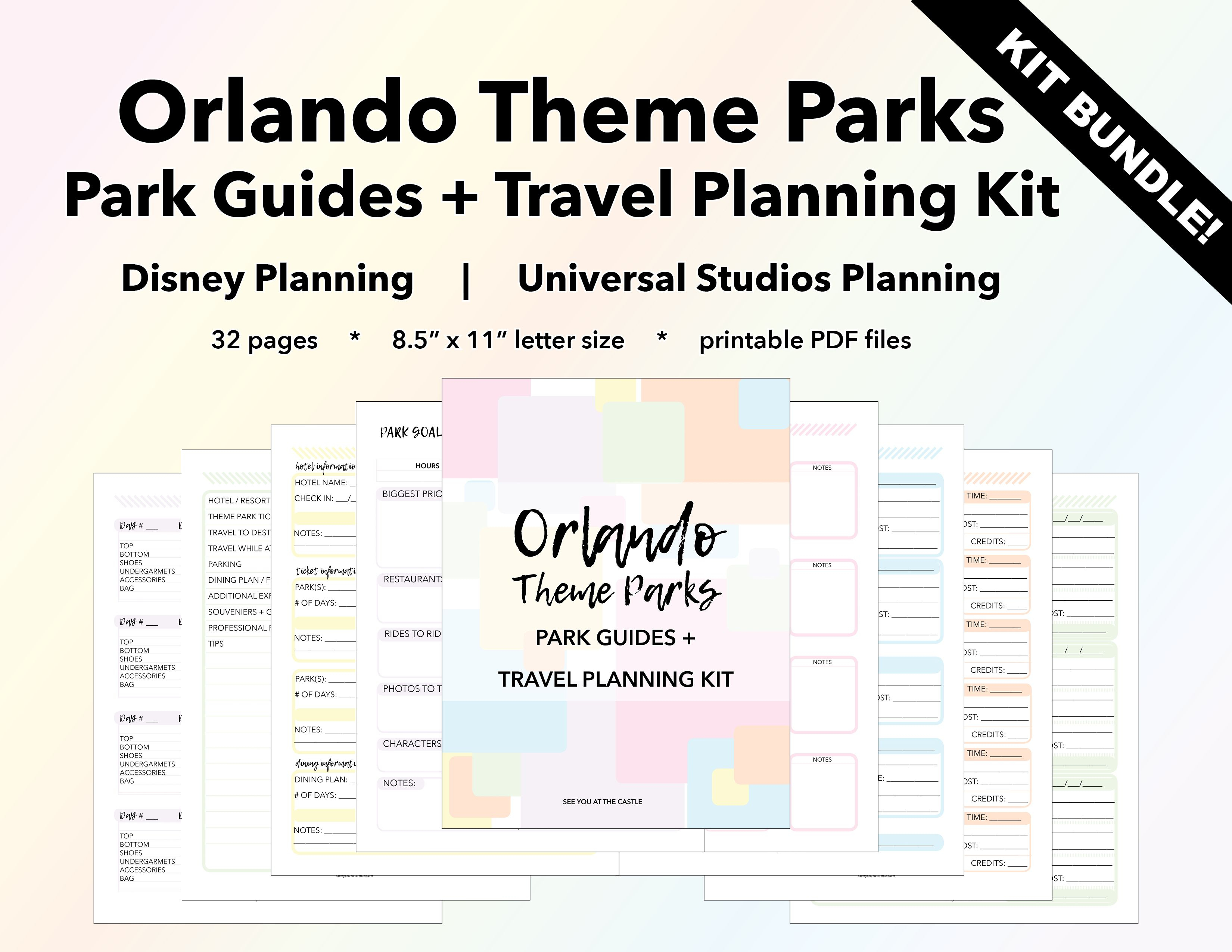 Orlando Theme Parks: Park Guides + Travel Planning Kit within Orlando Vacation Planner Template