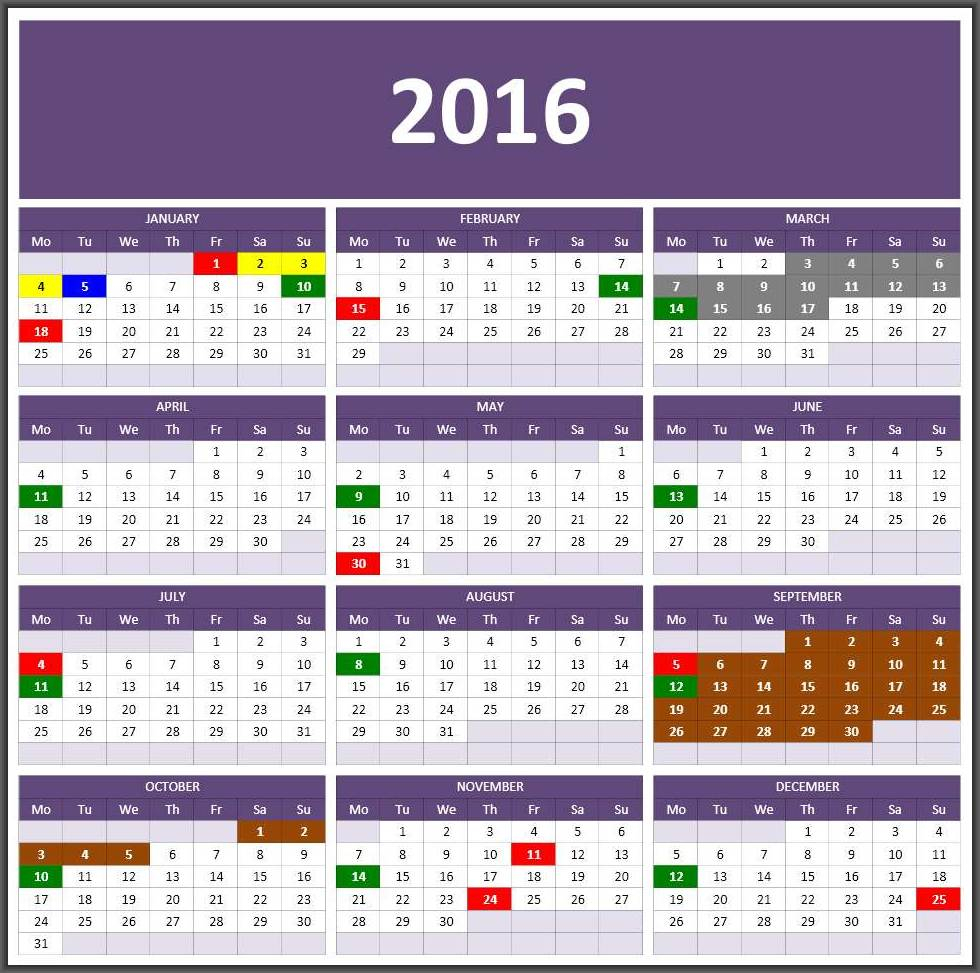 Perpetual Calendar Excel Calendar For Planning