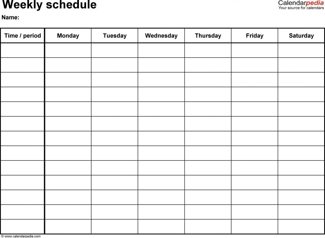 Pin By Drive On Template | Schedule Templates, Weekly with One Week Calendar With Time Slots