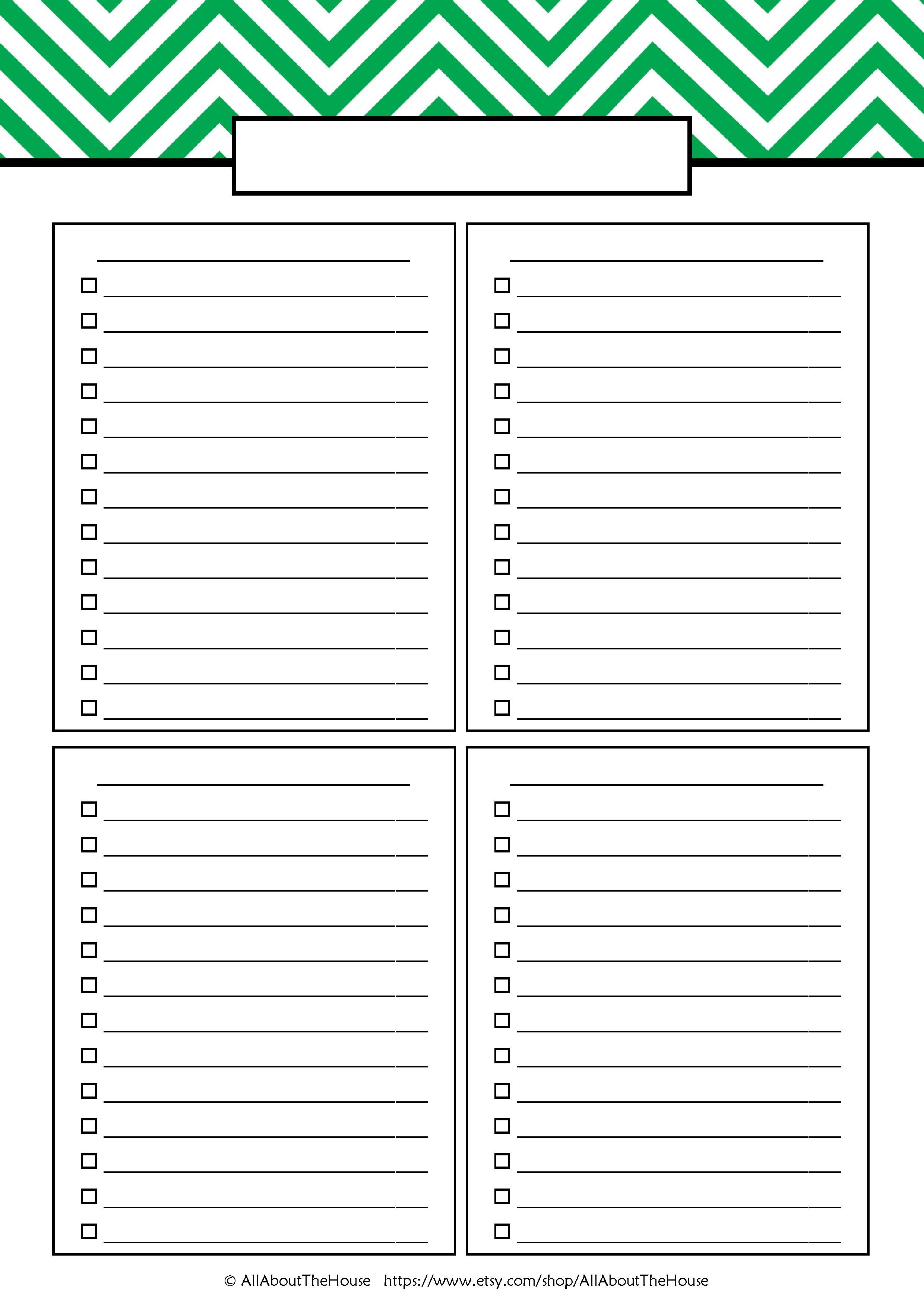 Pin By Mandy Deal On Calendar, Planner &amp; Journals | Grocery inside Printable Blank Checklist