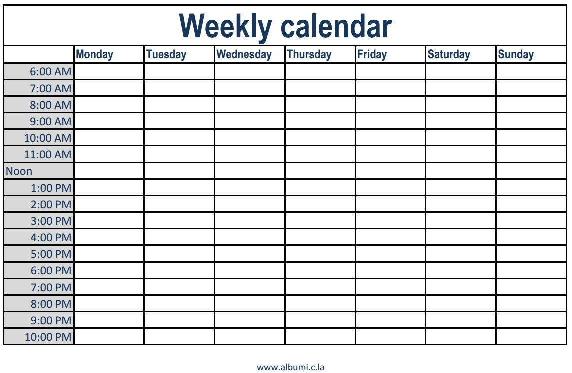 Pin By Trina On Photos | Daily Calendar Template, Schedule with regard to One Week Calendar With Time Slots