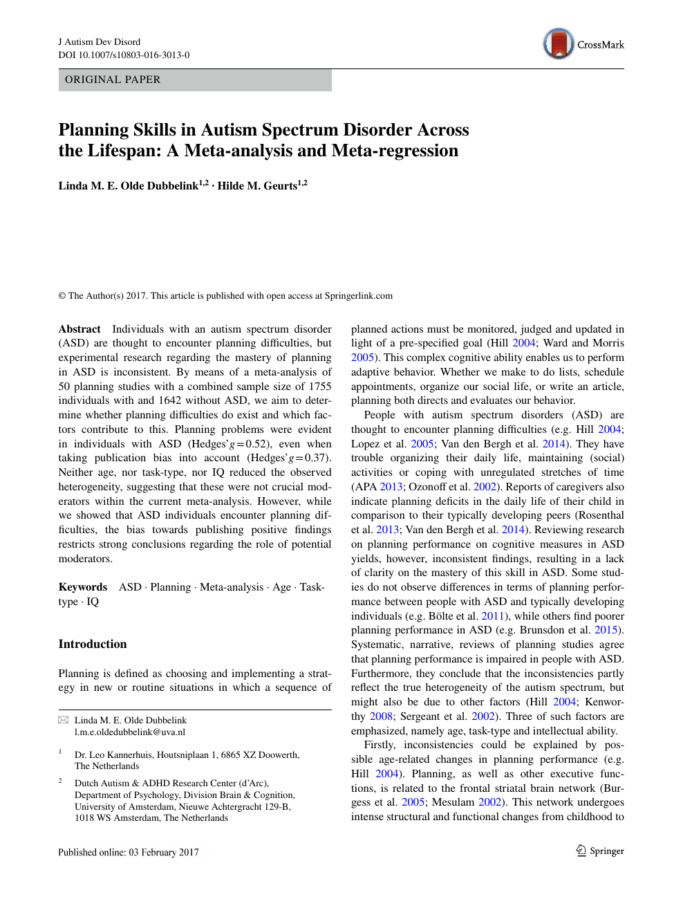 Planning Skills In Autism Spectrum Disorder Across The within Autism Social Skills Profile 2 Scoring Interpretation