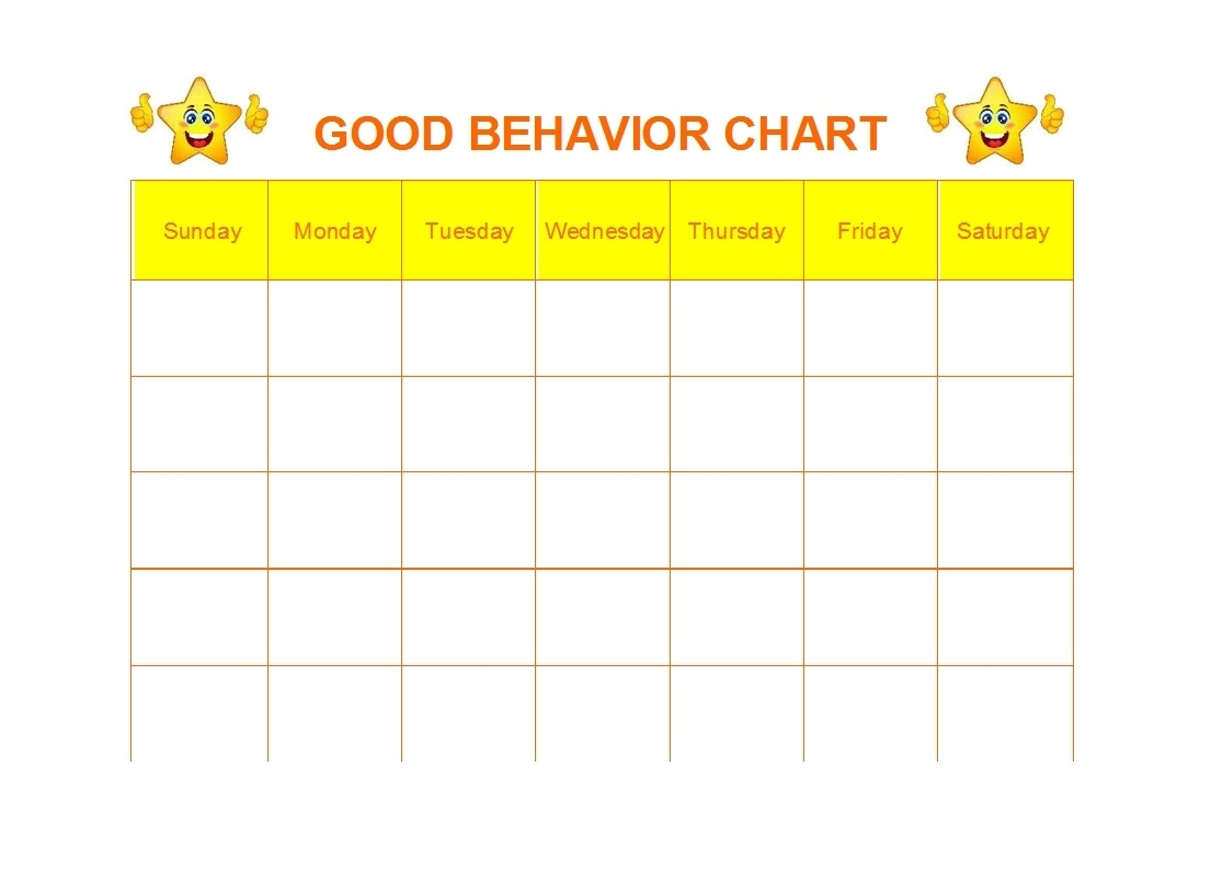 Printable Behavior Chart For The Month | Monthly Printable for Monthly Behavior Charts
