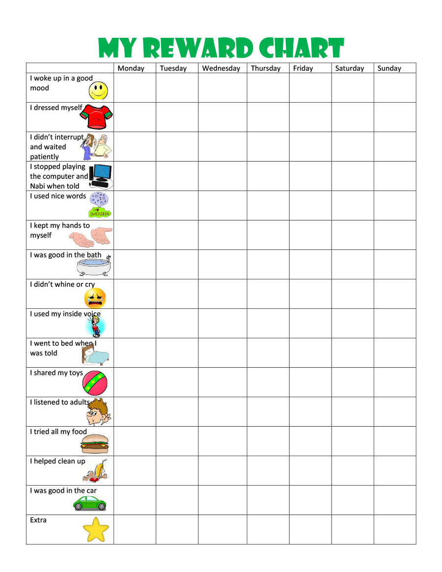 Printable Behavior Charts For Toddlers  Yatay with Free Printable Behaviour Charts