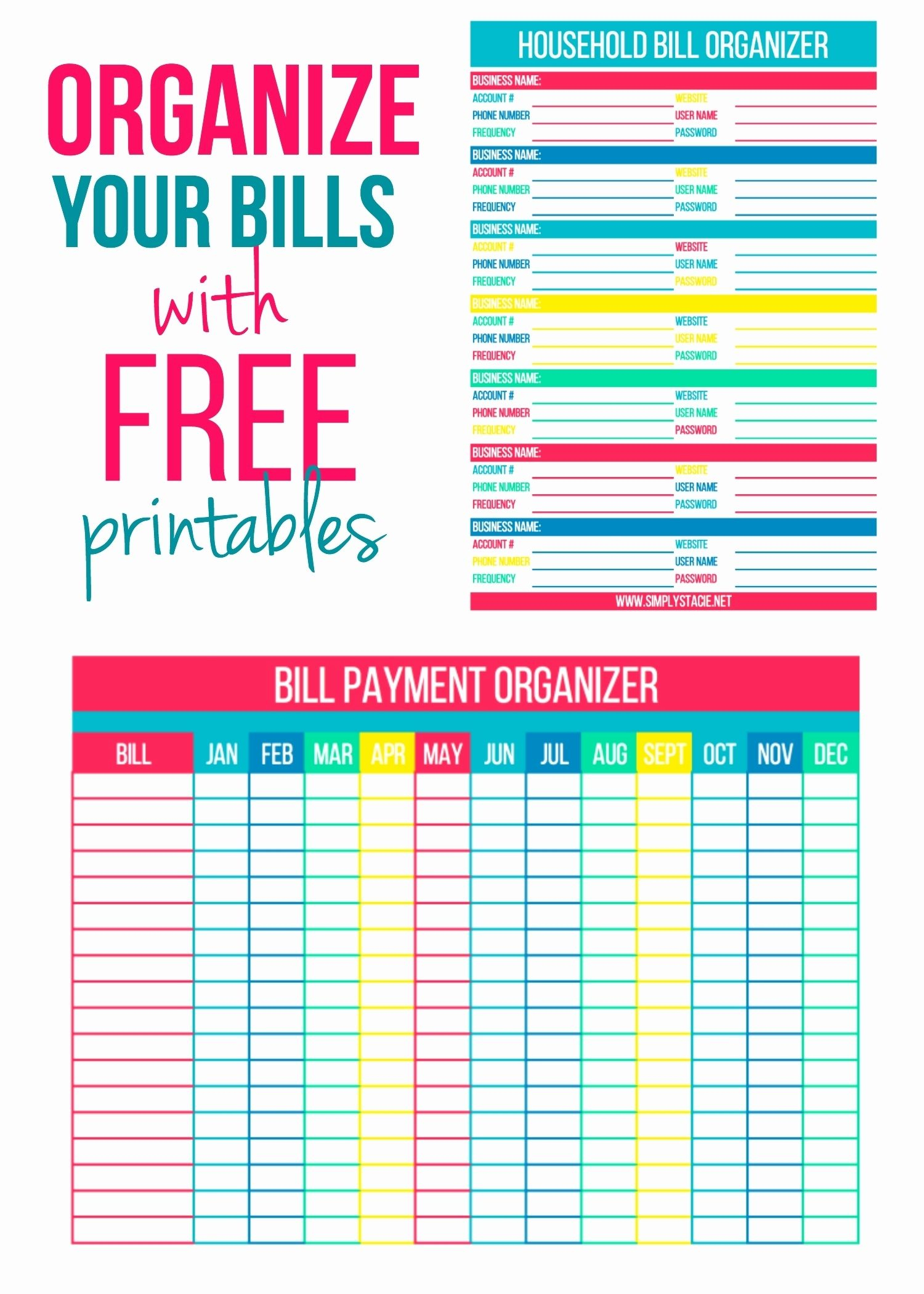 Printable Bill Organizer Spreadsheet Awesome Monthly Bills intended for Printable Bill Organizer