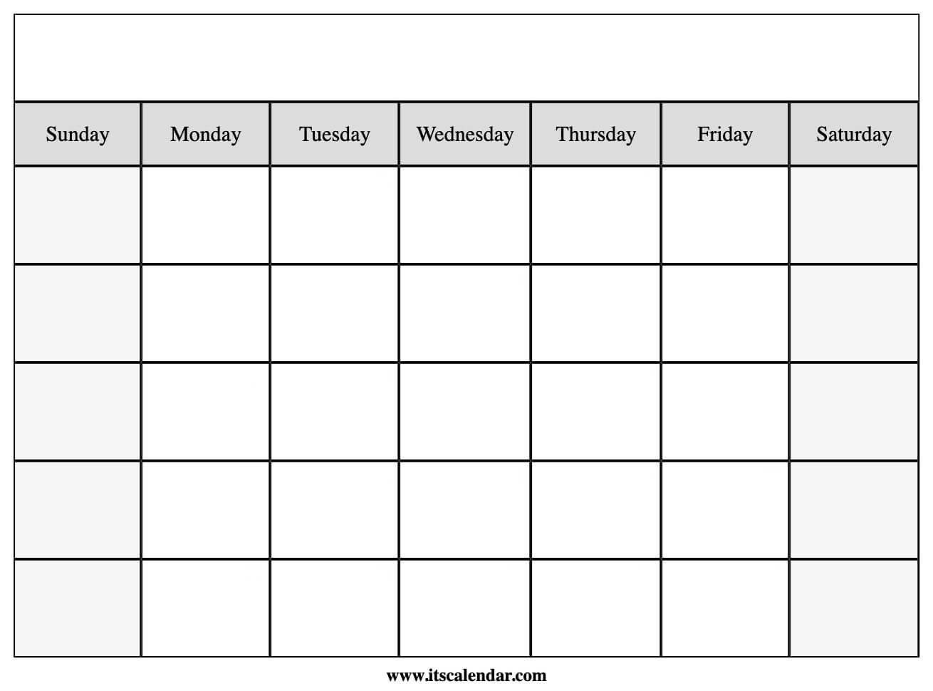Fill In Blank Calendar ⋆ Calendar For Planning