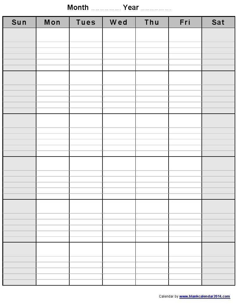 Printable Blank Calendar With Lines | Monthly Printable Calender with regard to Calendar Template With Lines