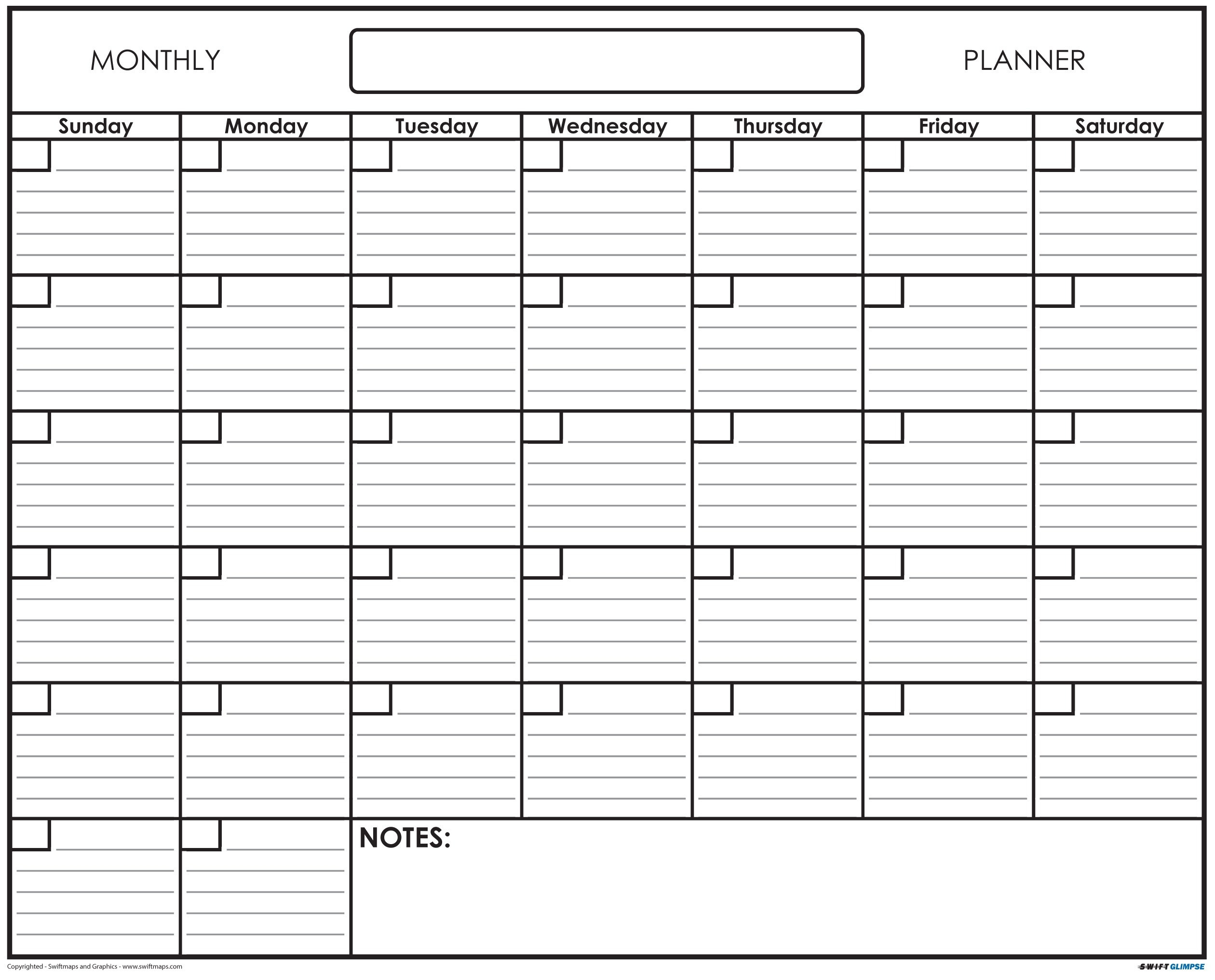 Printable Calendar With Lines | Calendar Printables Free in Large Grid Calendar Printable
