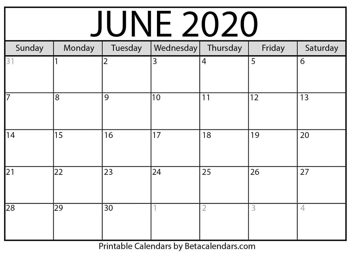 Printable June 2020 Calendar  Beta Calendars within National Days June 2020