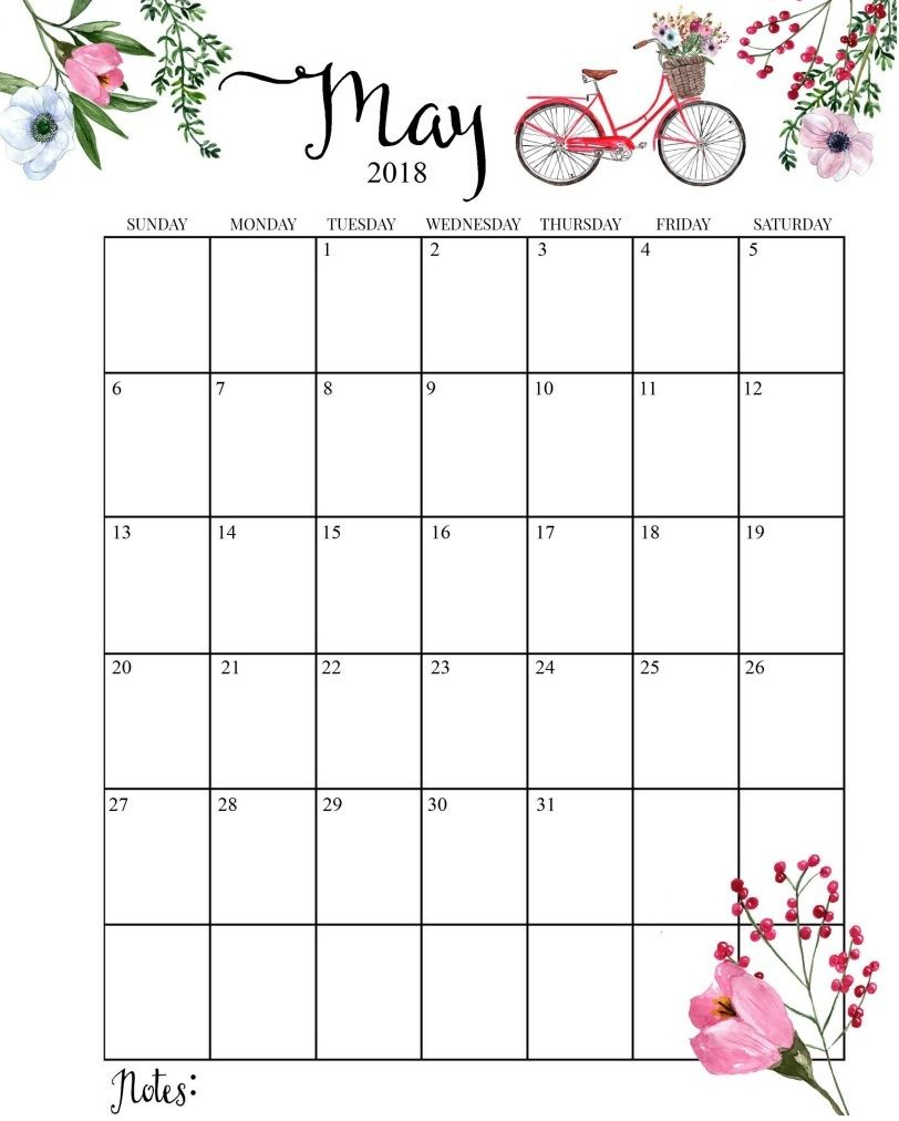 Printable May 2018 Wall Calendar | Calendar 2018 for Free Printable Due Date Calendar