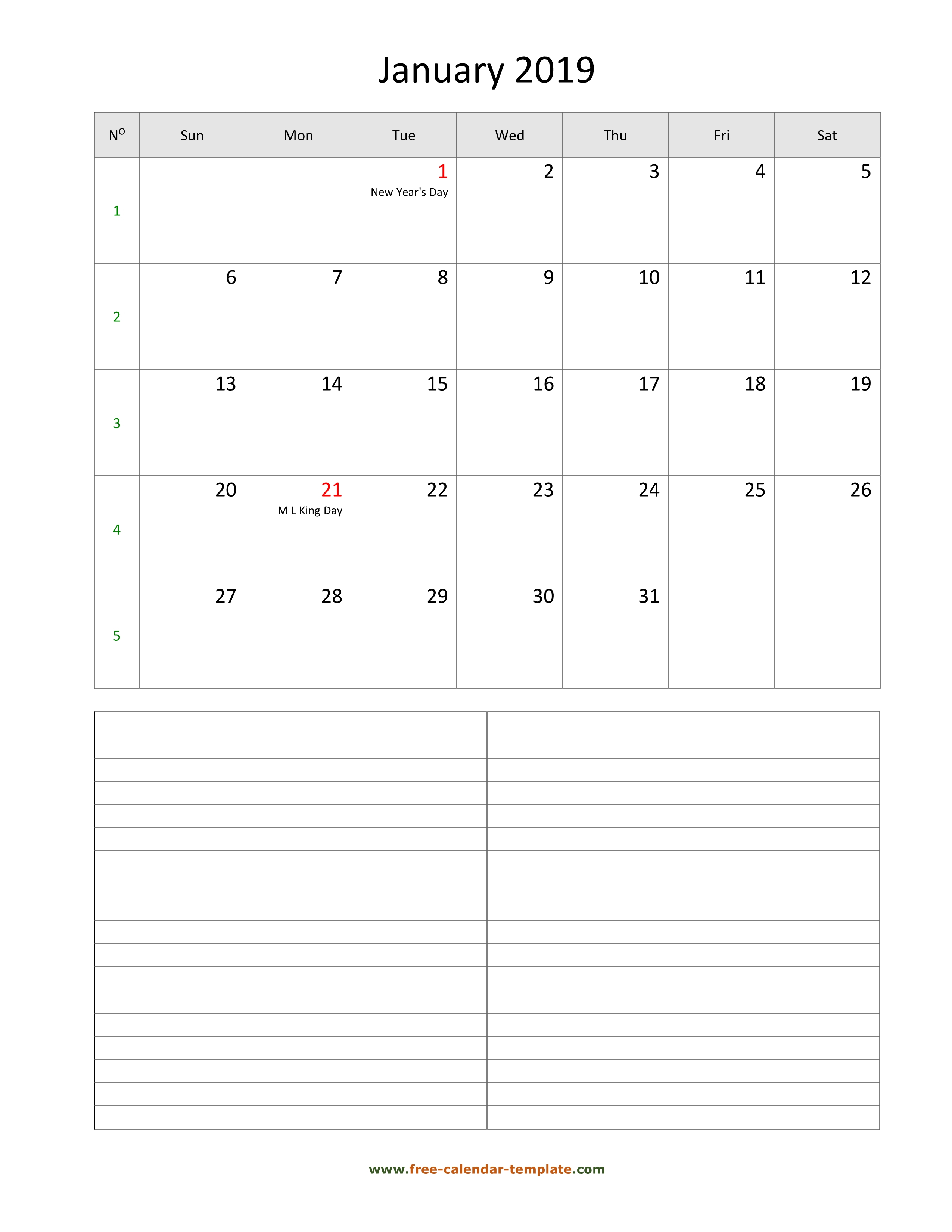 Printable Monthly 2019 Calendar With Space For Appointments regarding Printable Monthly Calendar