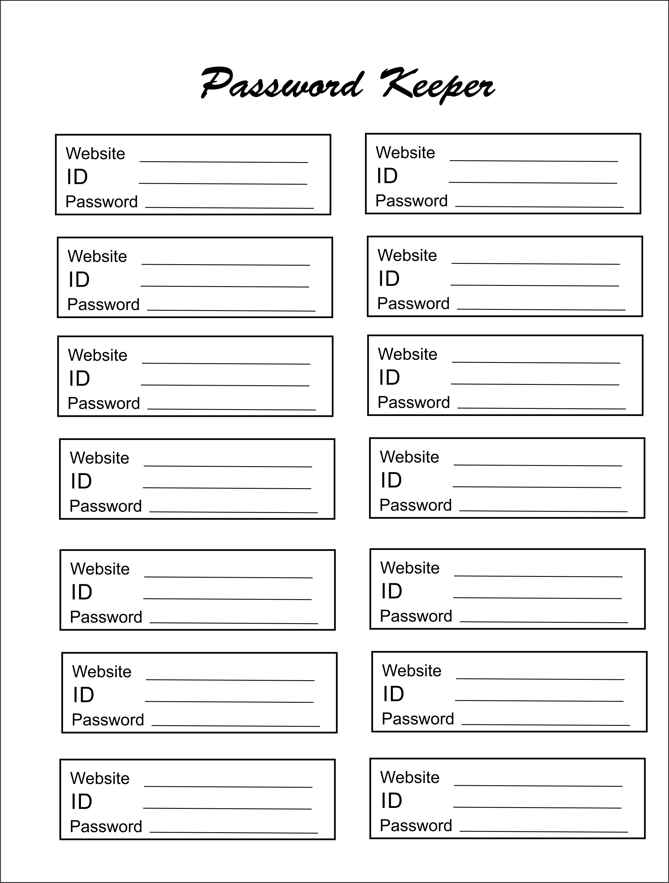 Printable Password Keeper | Room Surf intended for Free Printable Password Sheet