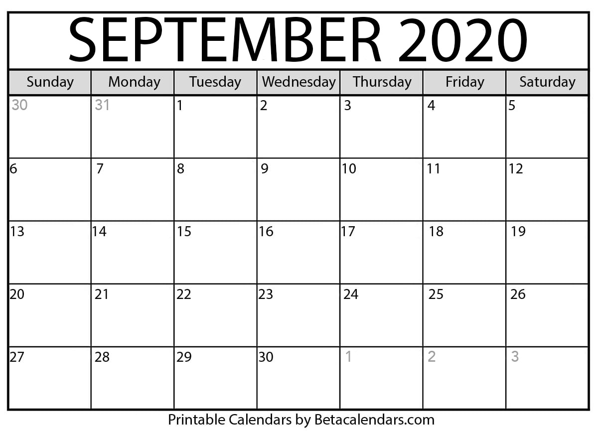 Printable September 2020 Calendar  Beta Calendars with regard to August 2020 And September 2020 Calendar