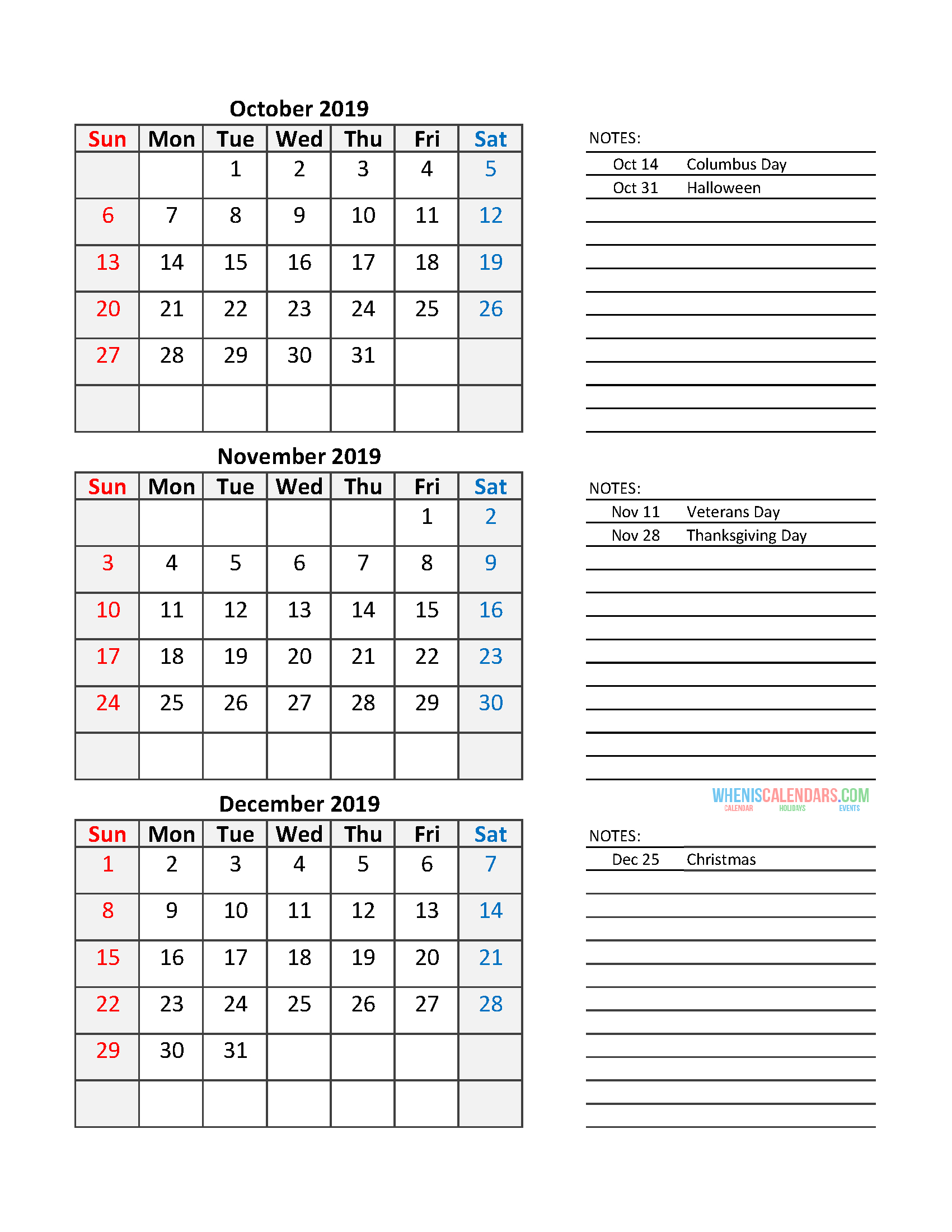 Quarterly Calendar 2019 Printable Calendar Template | Free pertaining to Quarterly Calendar Template