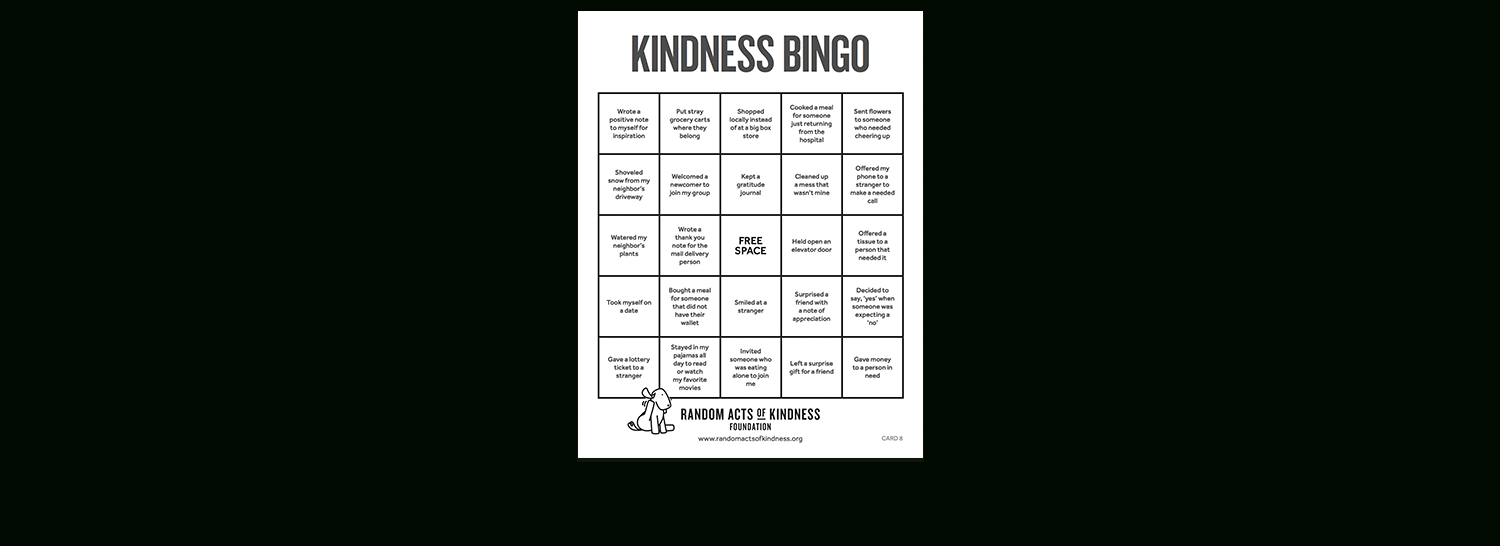 Random Acts Of Kindness | Kindness Printables pertaining to Kindness Calendar Template