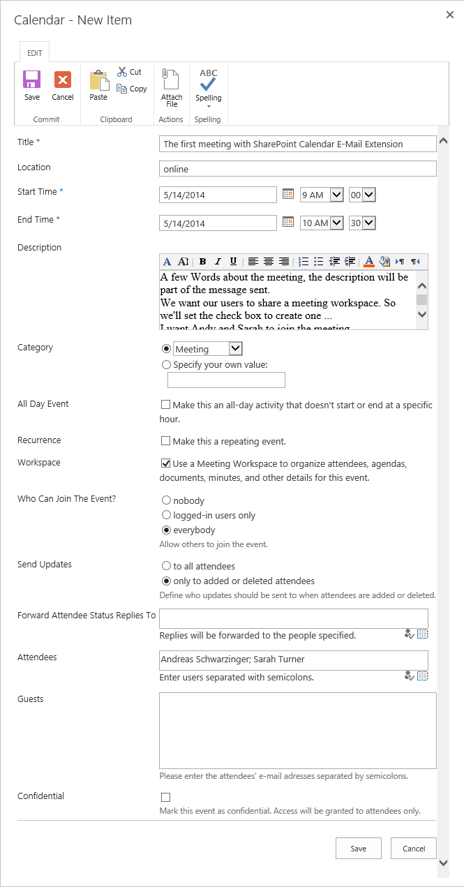 Sending Meeting Invitations With The Sharepoint Calendar in Sharepoint Calendar Invite Attendees