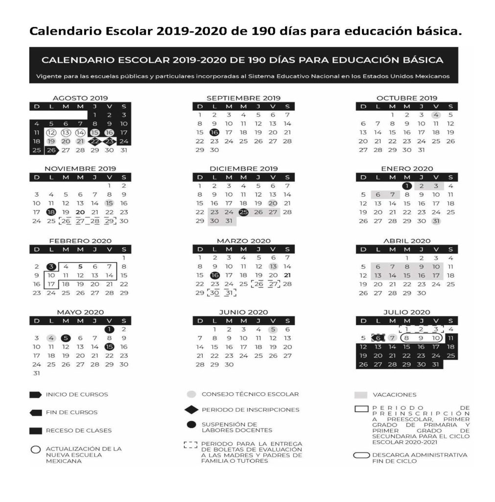 Sep Presenta Calendario Escolar 20192020 Con 190 Días De with regard to Sep Calendario 2020