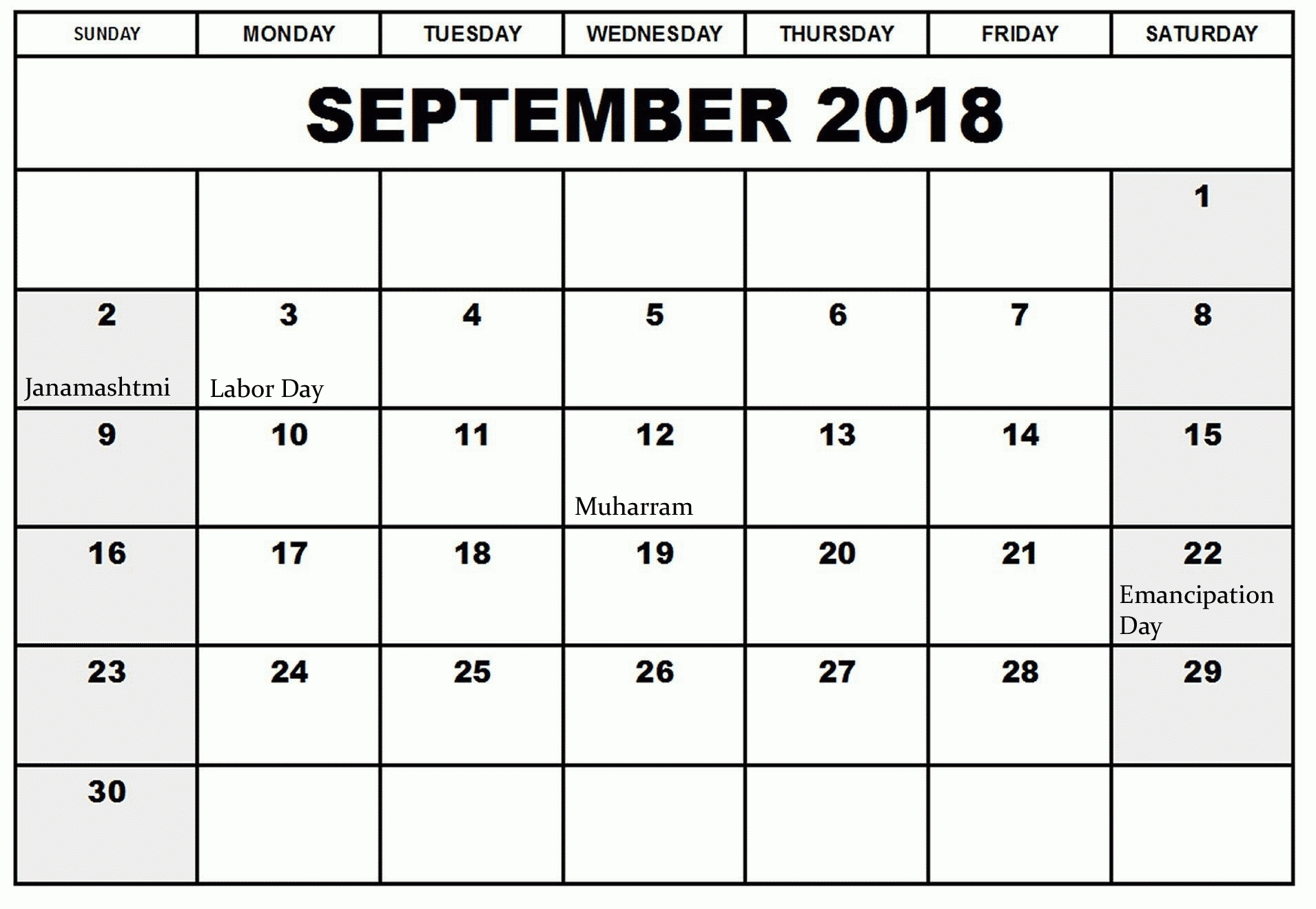 September 2018 Calendar Australia Printable – Paper regarding 2018 Calendar Australia Printable
