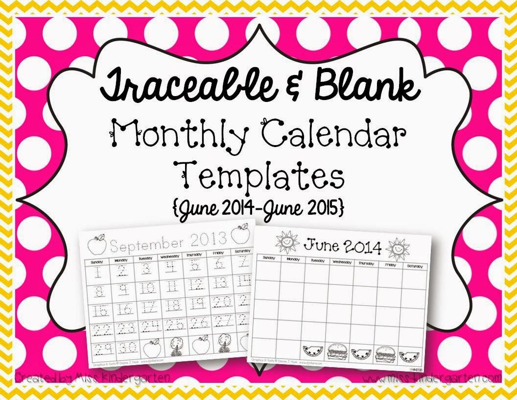 Spring Break | Monthly Calendar Template, Calendar Numbers in Kindergarten Monthly Calendar Printable