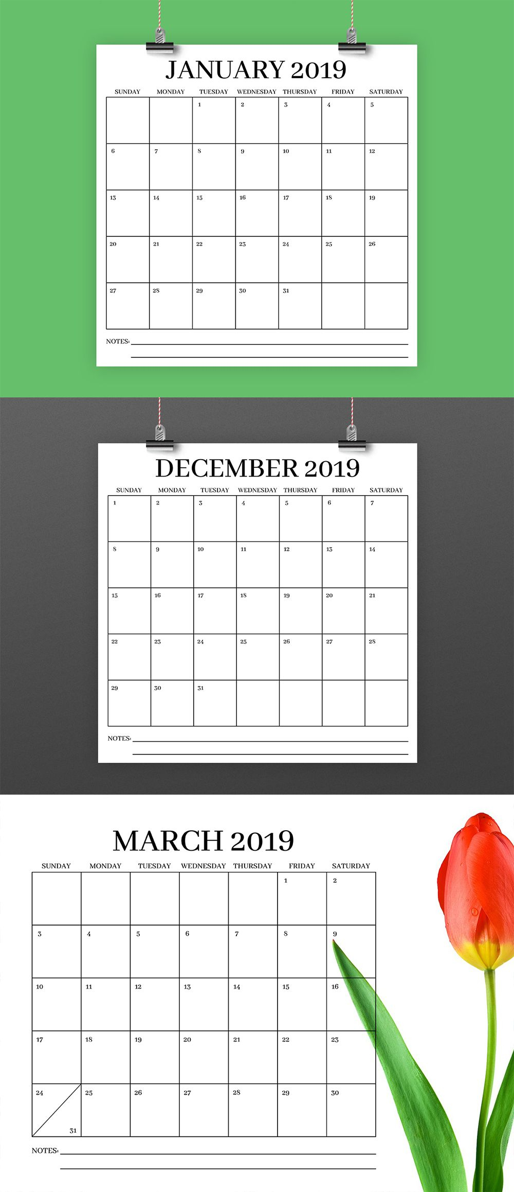 Square 2019 Calendar Template | Instant Download | Serif intended for 12X12 Calendar Template