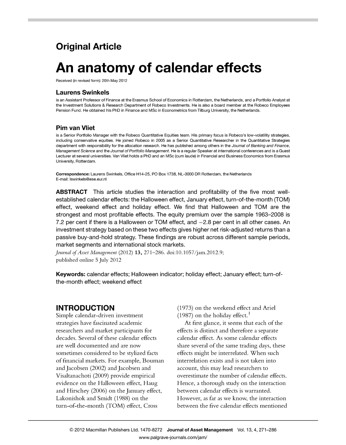 Swinkelsvan Vliet 2012 Article An Anatomy Of Calendar for Om Journal Lunar Calendar