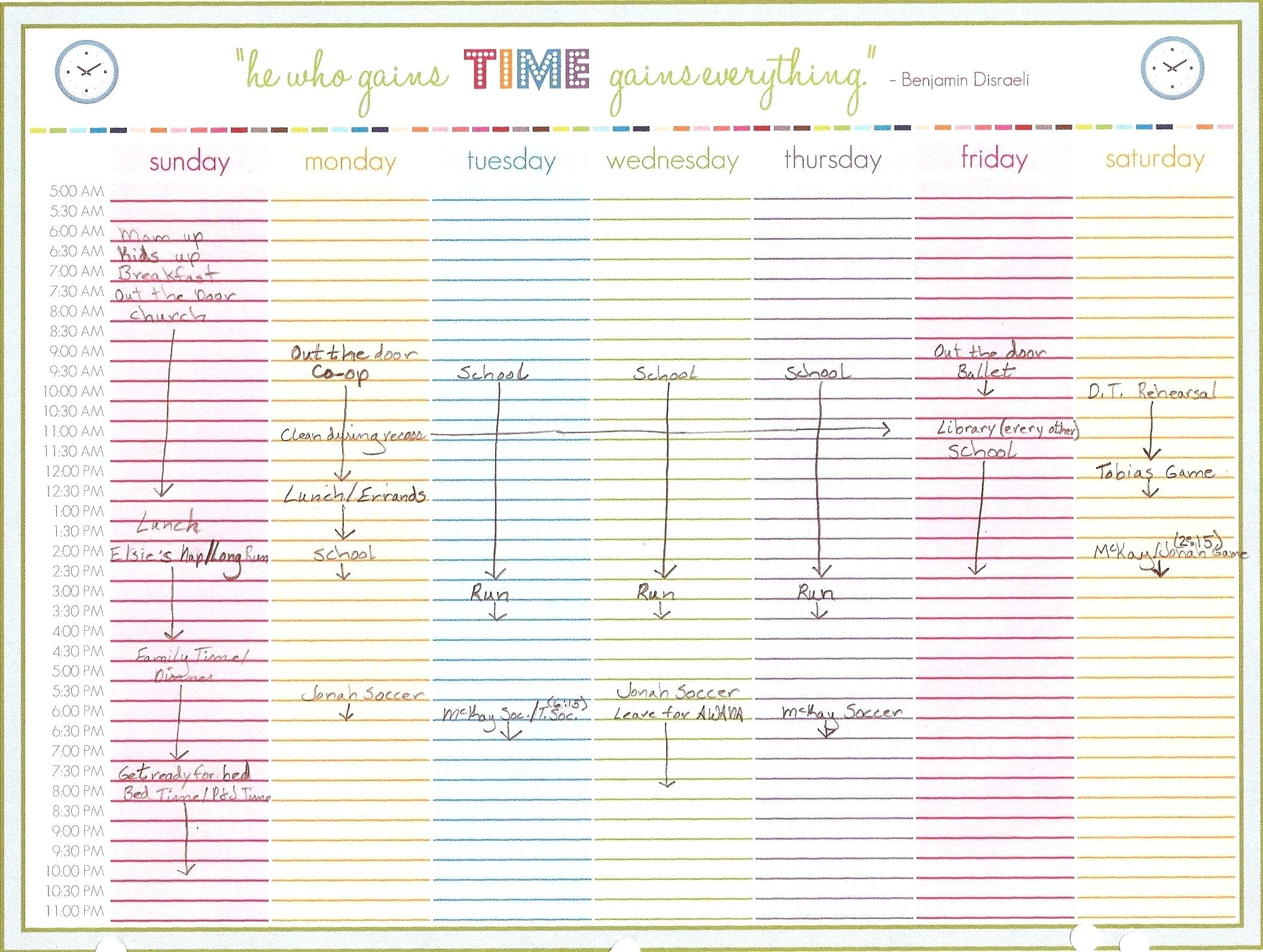 Template Weekly Calendar – Uppage.co in Daily Planner With Time Slots