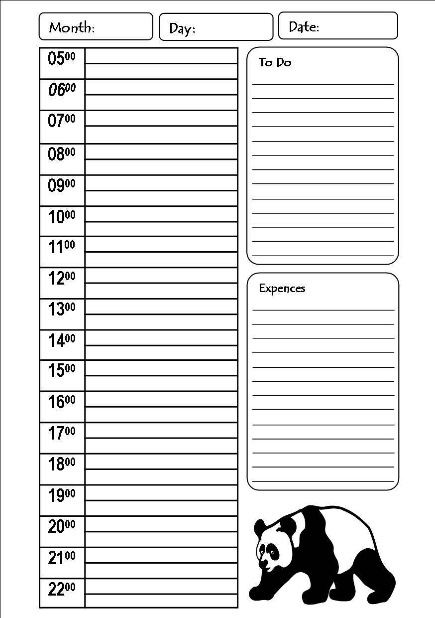 Templates | D*i*y Planner with regard to Daily Planner With Time Slots Template