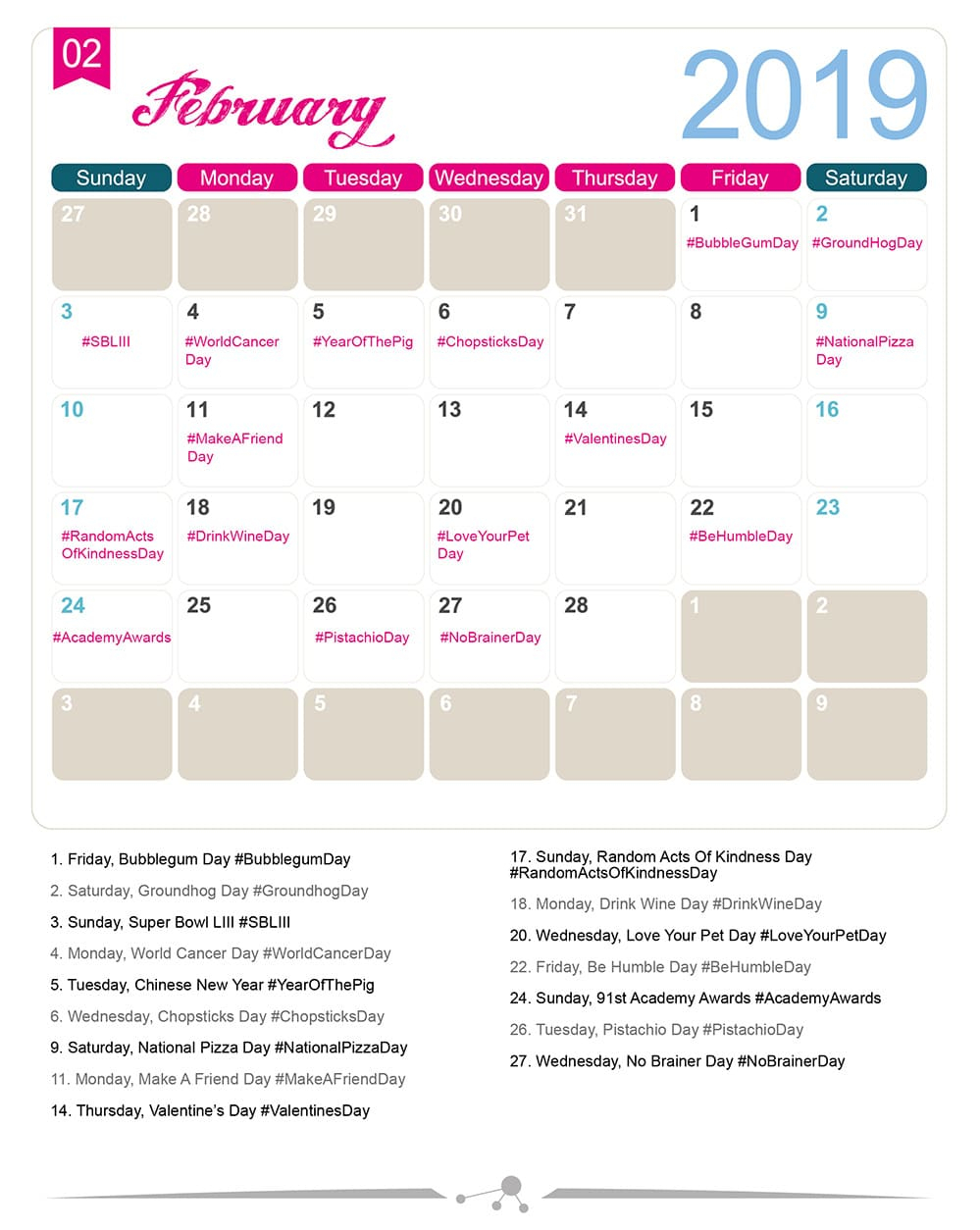 The 2020 Social Media Holiday Calendar  Make A Website Hub regarding National Day Calendar June 2020