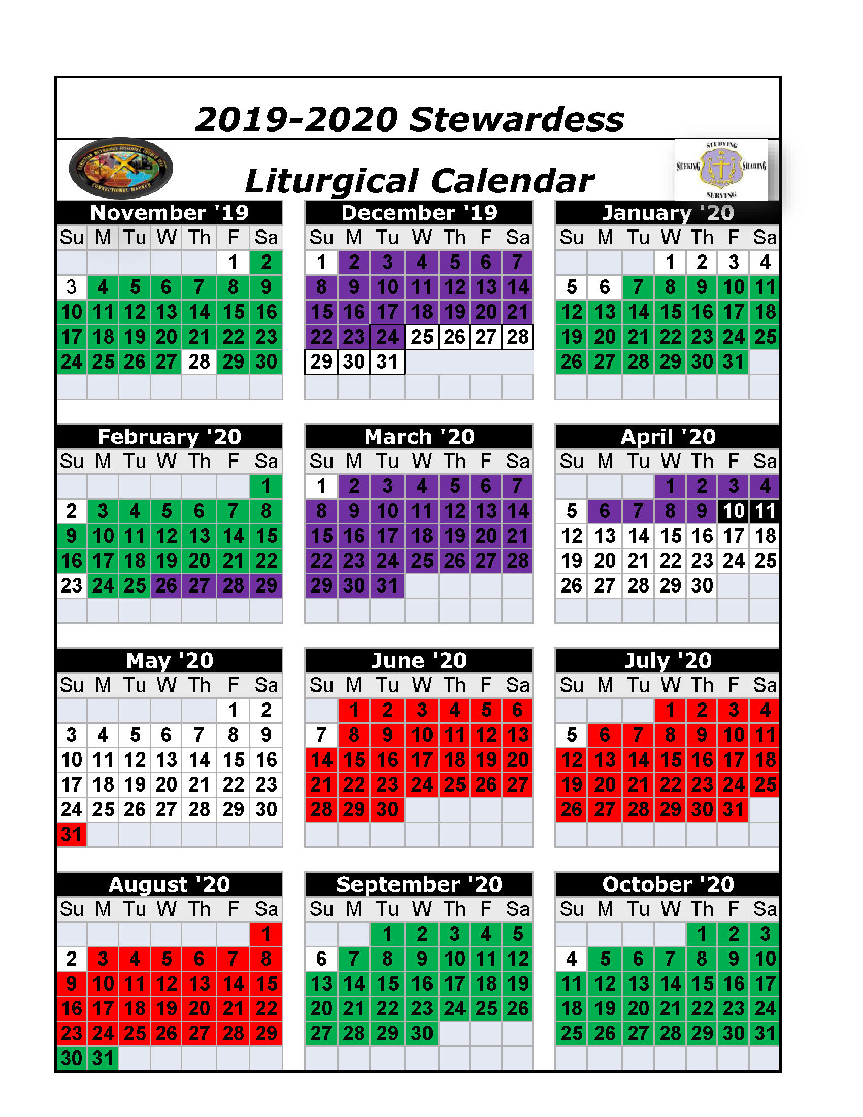 Catholic Liturgy Calendar 2020 ⋆ Calendar for Planning