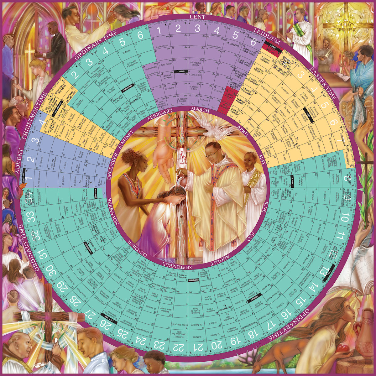The Year Of Grace 2018, Large Laminated 26 X 26 | Comcenter with regard to Liturgical Calendar Poster