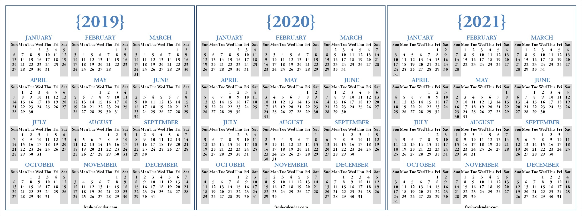 Three Year Calendar Template pertaining to Three Year Calendar Printable