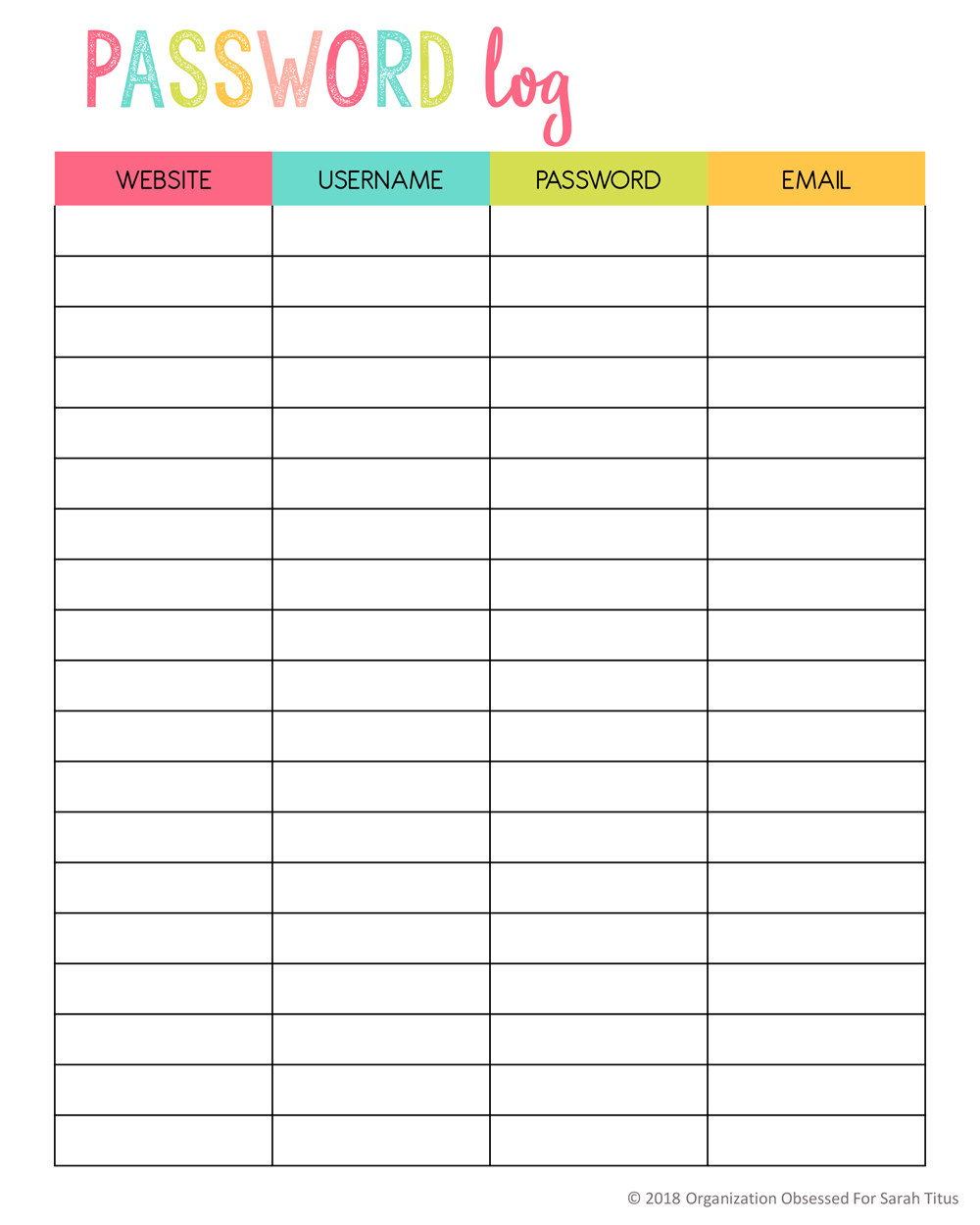 Top Password Keeper Free Printables To Download Instantly intended for Free Printable Password Sheet